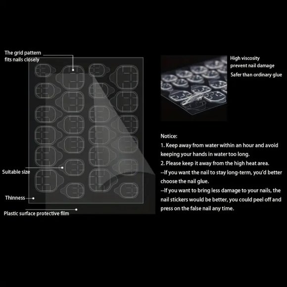 24PCS Press On Nails Long Fake Nails Coffin Full Cover, Shining Colorful - Picture 6 of 8